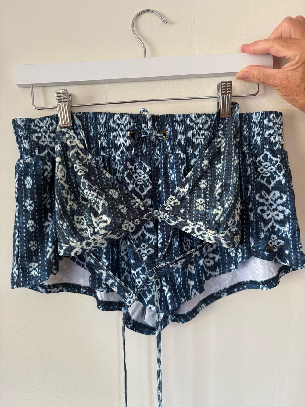 Rip Curl Navy & White Printed Bikini Top and Shorts Set